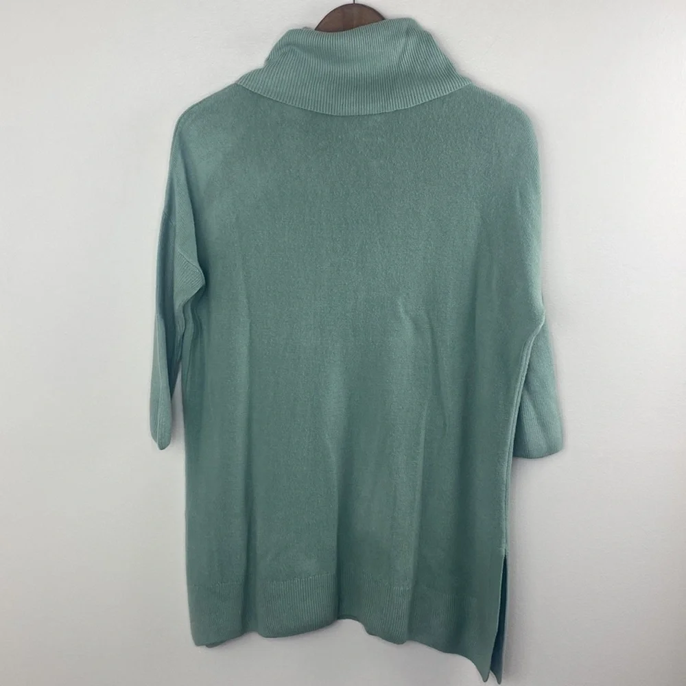 LOFT Mint Green Turtle‎ Neck Sweater 3/4 Sleeve Size MP